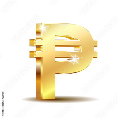 Philippine peso currency symbol, golden money sign