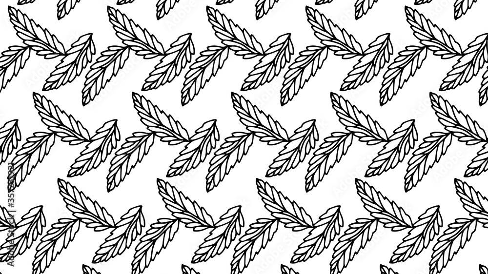 Leaf seamless background on white background. Vector illustration. Leaf seamless background on white background. Vector illustration.