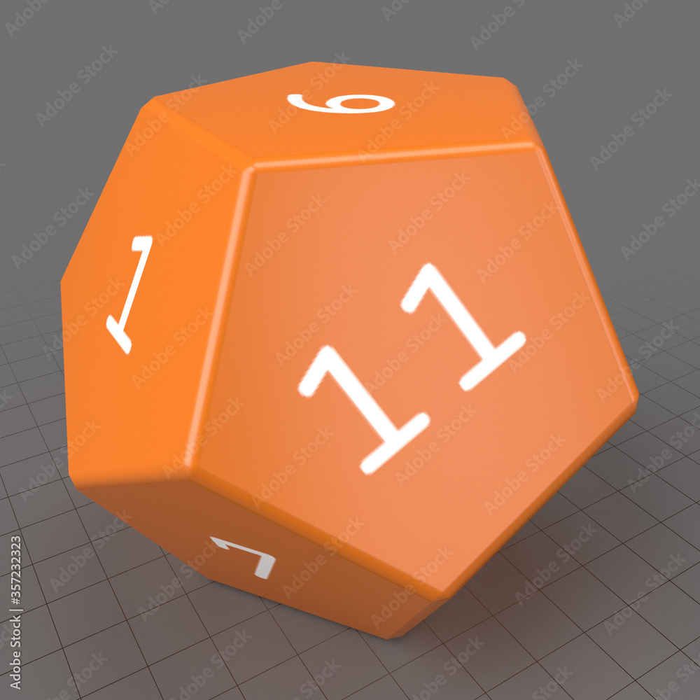 Twelve sided dice contenido 3D de Stock Adobe Stock