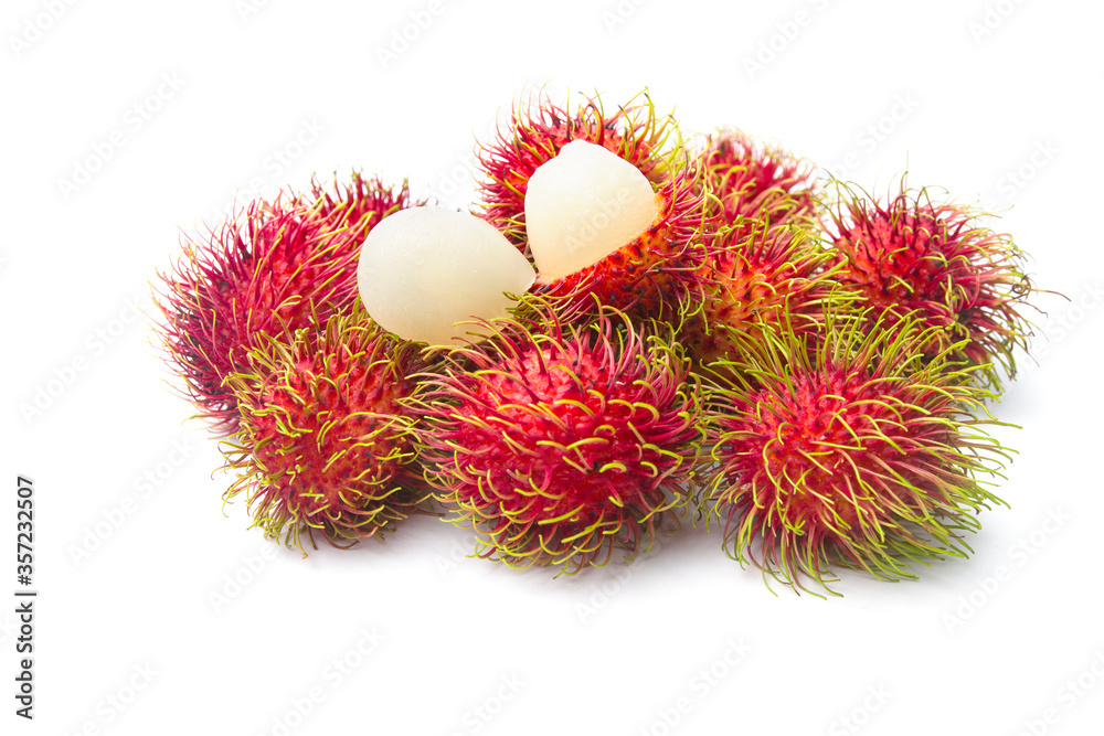 Fototapeta premium Rambutan sweet delicious fruit isolated on white background