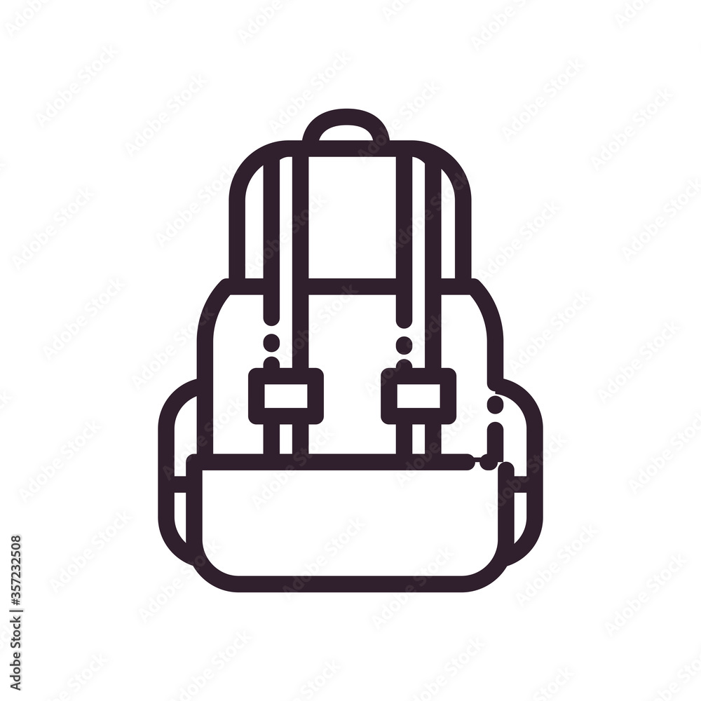 Fototapeta premium Isolated travel bag line style icon vector design