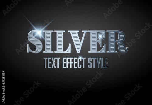 Silver text effect template