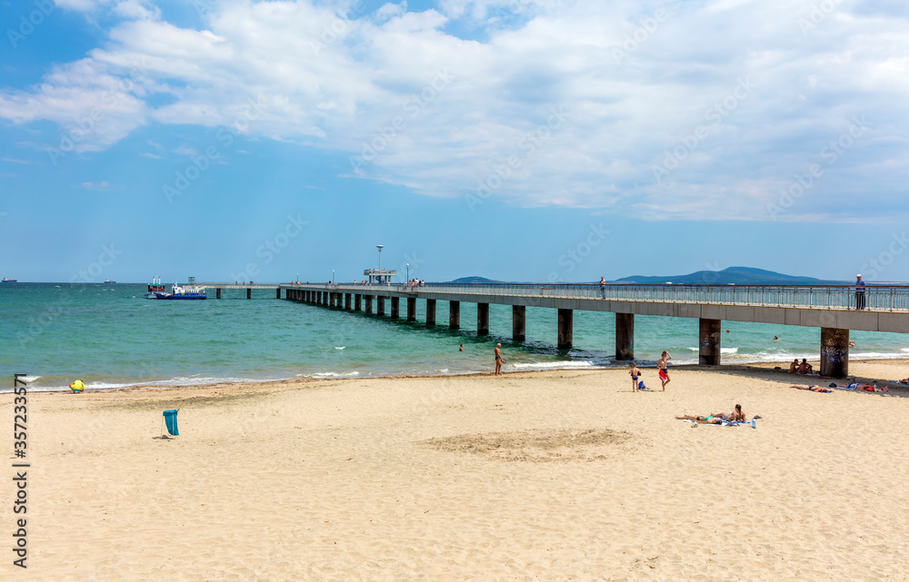 The renovated pier. Burgas is the second largest city on the Bulgarian Black Sea Coast, center of the Sunny Beach.