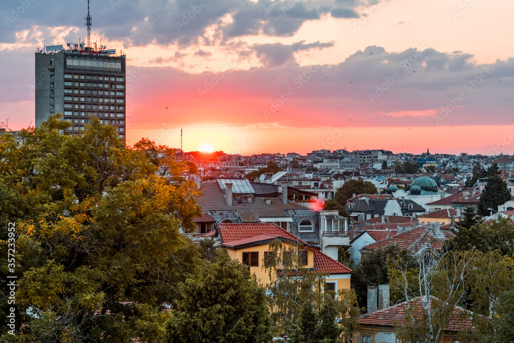 Sunset above Burgas, Bulgaria