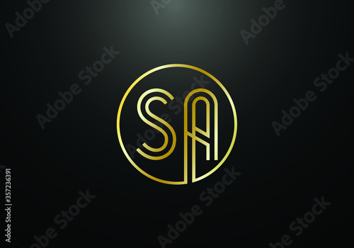 Initial Monogram Letter S A Logo Design Vector Template. S A Letter Logo Design 