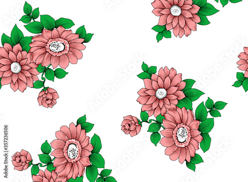 abstract flower pattern with colorful background for multi purpo photo