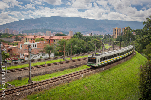 Medellín, Antioquia / Colombia. February 25, 2019. The Medellín metro is a massive rapid transit system that serves the city