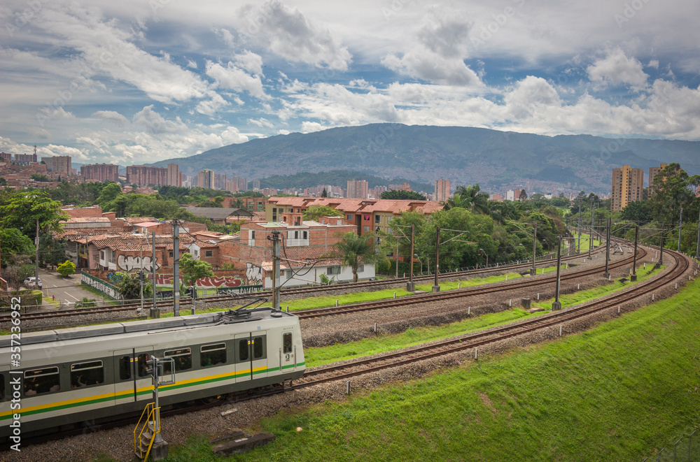 Medellín, Antioquia / Colombia. February 25, 2019. The Medellín metro is a massive rapid transit system that serves the city
