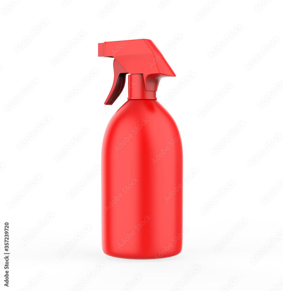 Spray Pistol Cleaner Plastic Bottle isolated On White Background. Ready For Your Design. Product Packing. 3d Illustration Spray Pistol Cleaner Plastic Bottle isolated On White Background. Ready For Your Design. Product Packing. 3d Illustration