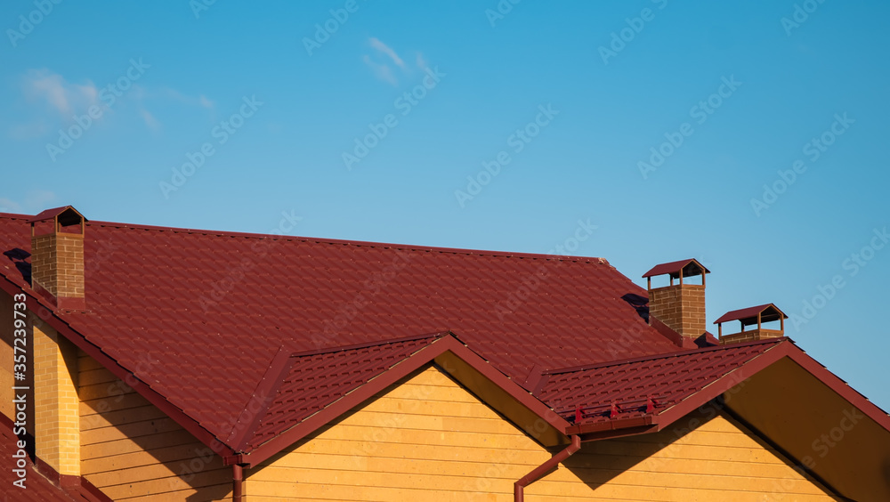 Roof and blue sky background for follow