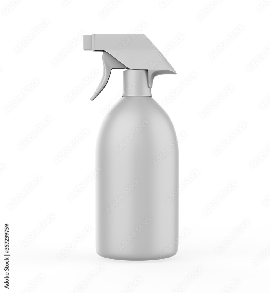Spray Pistol Cleaner Plastic Bottle isolated On White Background. Ready For Your Design. Product Packing. 3d Illustration Spray Pistol Cleaner Plastic Bottle isolated On White Background. Ready For Your Design. Product Packing. 3d Illustration