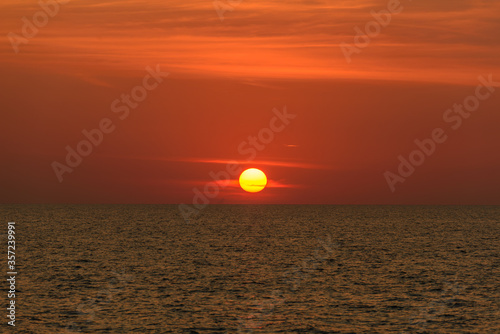 Fototapeta Naklejka Na Ścianę i Meble -  Landscape of sunset with at Nai Yang Beach, Phuket Province, Thailand.