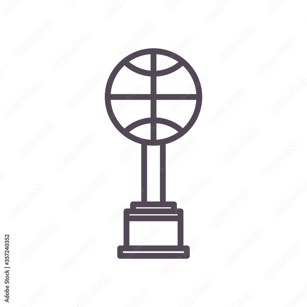 Ball trophy of basketball line style icon vector design Ball trophy of basketball line style icon vector design