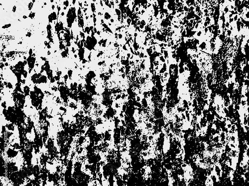 A black and white vector texture of distressed, urban, grungy concrete with aged and weathered damage. Ideal for use as a background texture or for applying grunge effects to your images.
