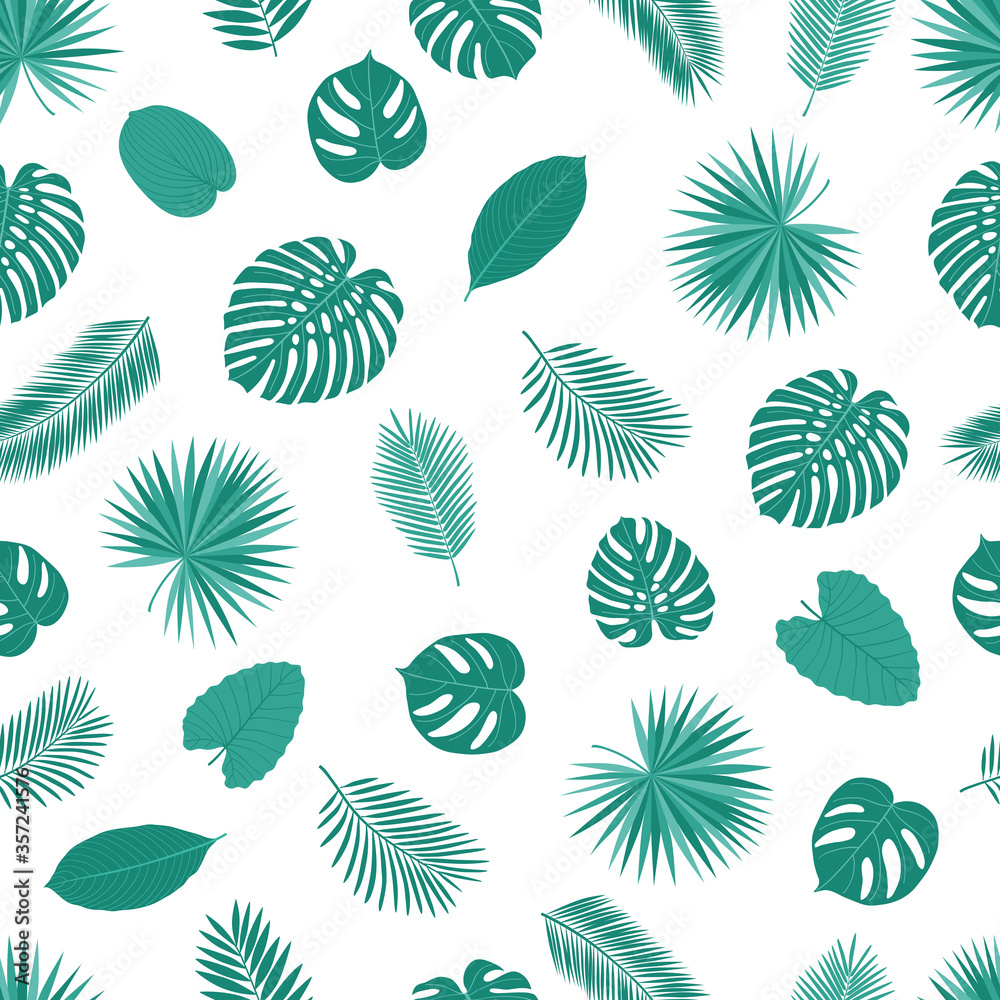 Summer seamless pattern with tropical leaves for fashion, wallpapers, print, textile, gift wrap and scrapbook. Vector illustration. Summer seamless pattern with tropical leaves for fashion, wallpapers, print, textile, gift wrap and scrapbook. Vector illustration.