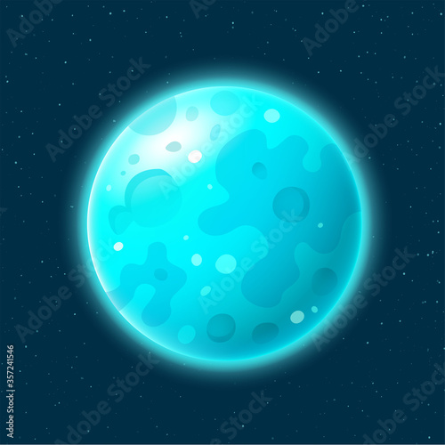 Blue Moon in realistic style, vector illustration