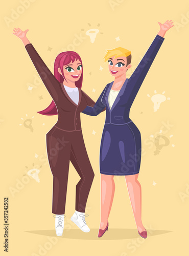 Two women colleagues, vector illustration
