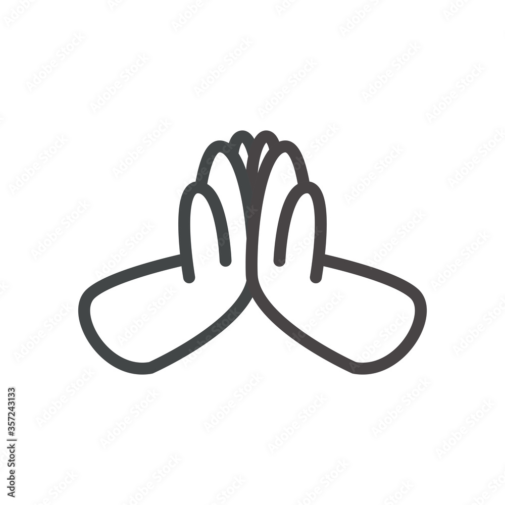 Obraz premium Sign with hands line style icon vector design