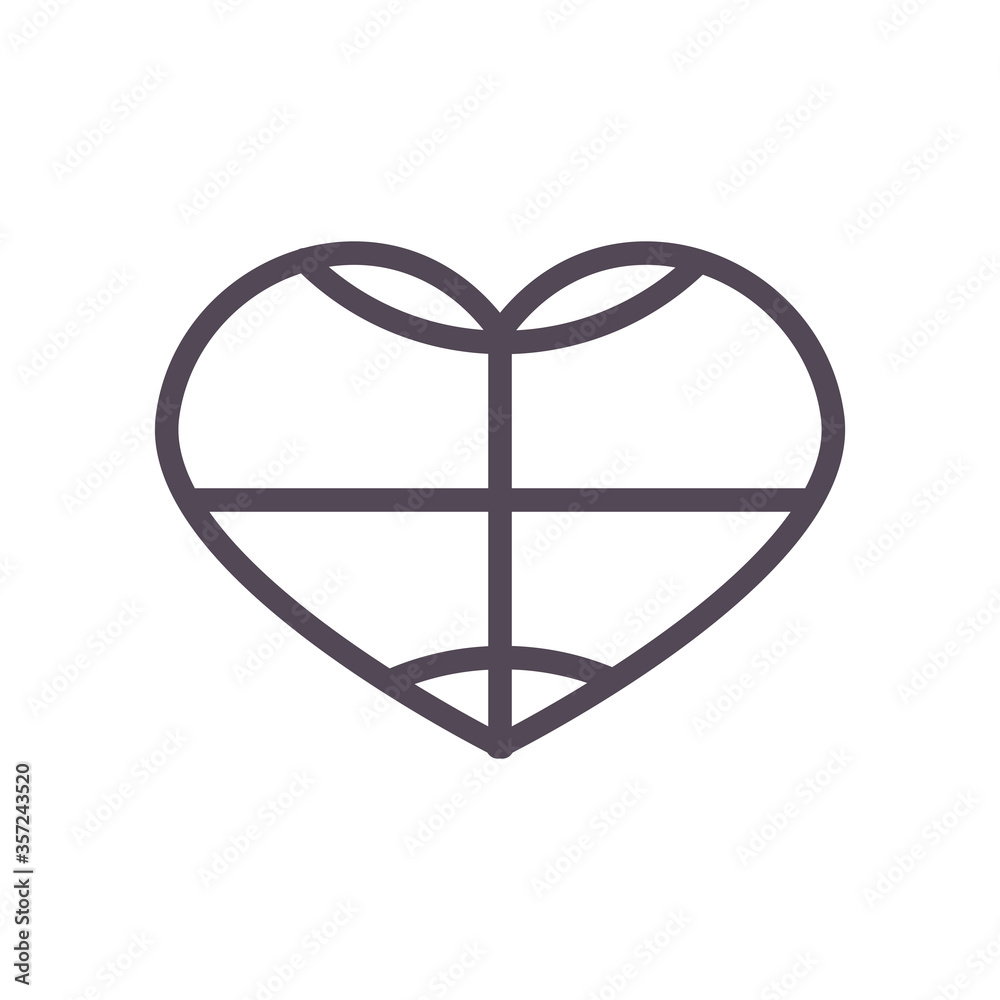 Ball heart of basketball line style icon vector design Ball heart of basketball line style icon vector design
