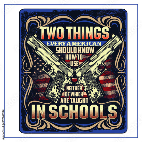 “ 2nd amendment” T-Shirt was created with  Adobe illustrator. Can be used for digital printing and screen printing