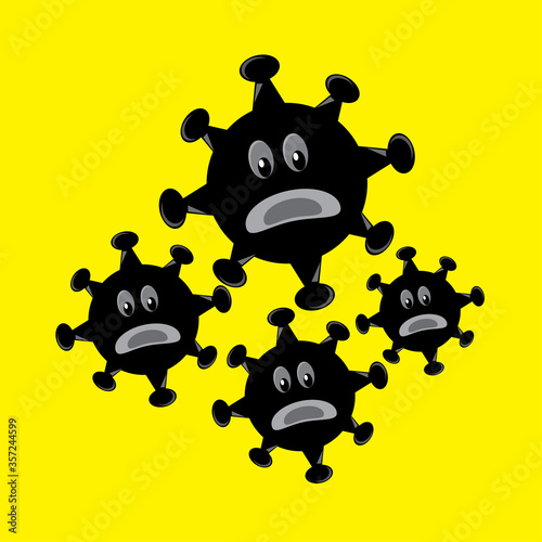 
vector animation of a virus that is being scared