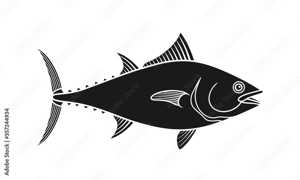Tuna logo. Isolated tuna on white background Tuna logo. Isolated tuna on white background