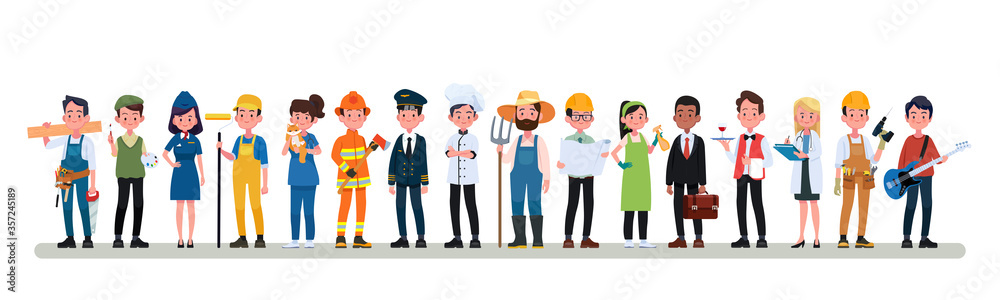 People Group Different Occupation Profession Set, International Labor Day Flat Vector Illustration People Group Different Occupation Profession Set, International Labor Day Flat Vector Illustration