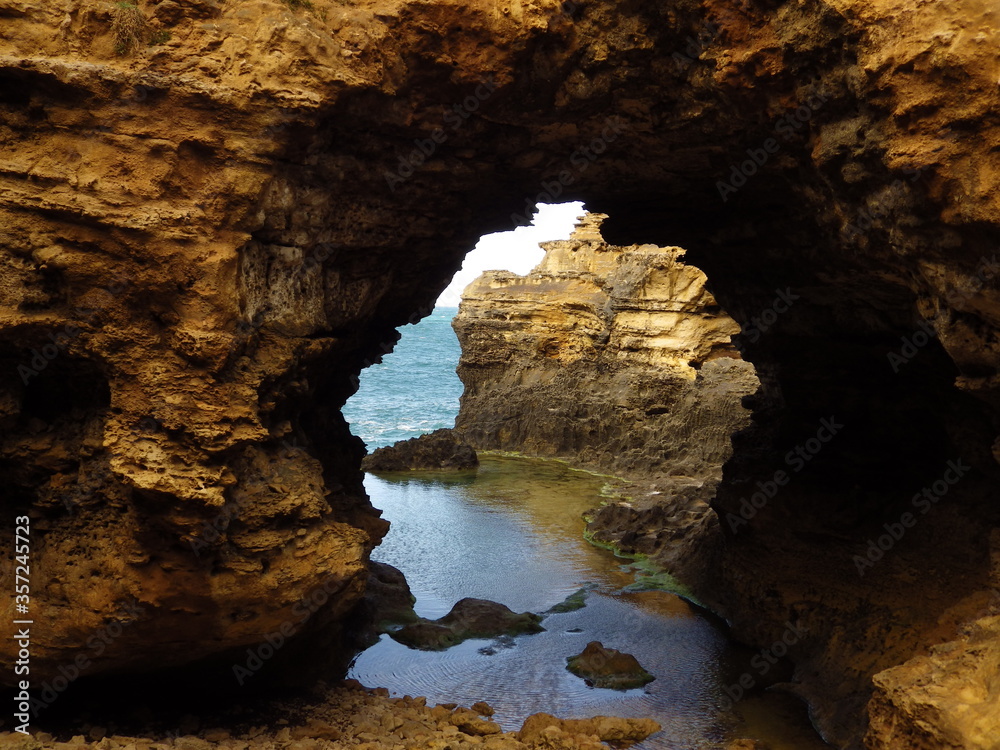 The Grotto. The sinkhole geological formation and pool  on the Great ocean road. AUSTRALIA