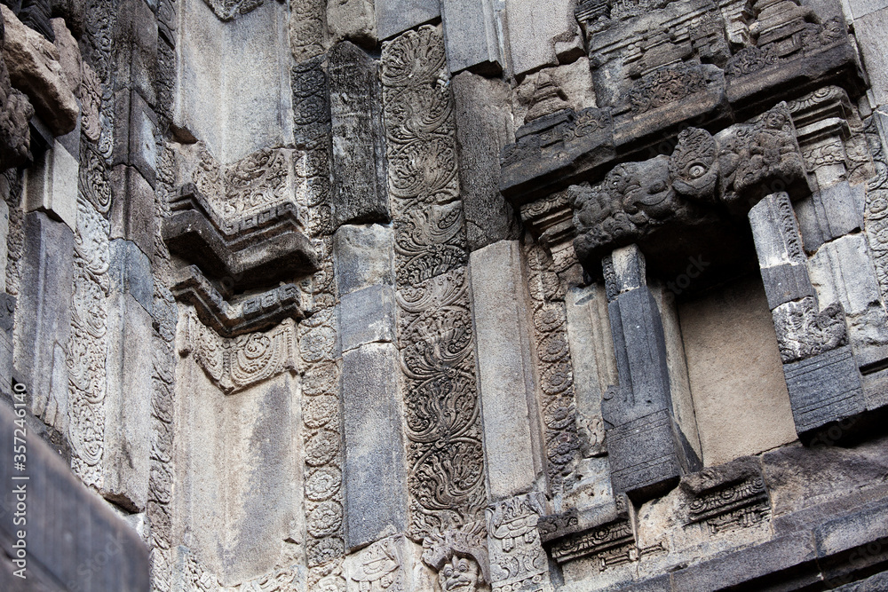 Fototapeta premium Stone carving in Prambanan temple, Java, Indonesia