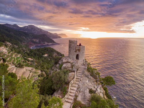 Torre des Verger, Mirador de ses Ànimes, Banyalbufa, Paraje natural de la Serra de Tramuntana, Mallorca, balearic islands, Spain photo