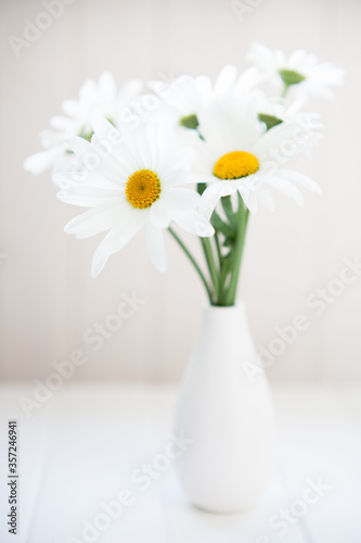 Fototapeta Naklejka Na Ścianę i Meble -  Bouquet of Daisies in a White Vase