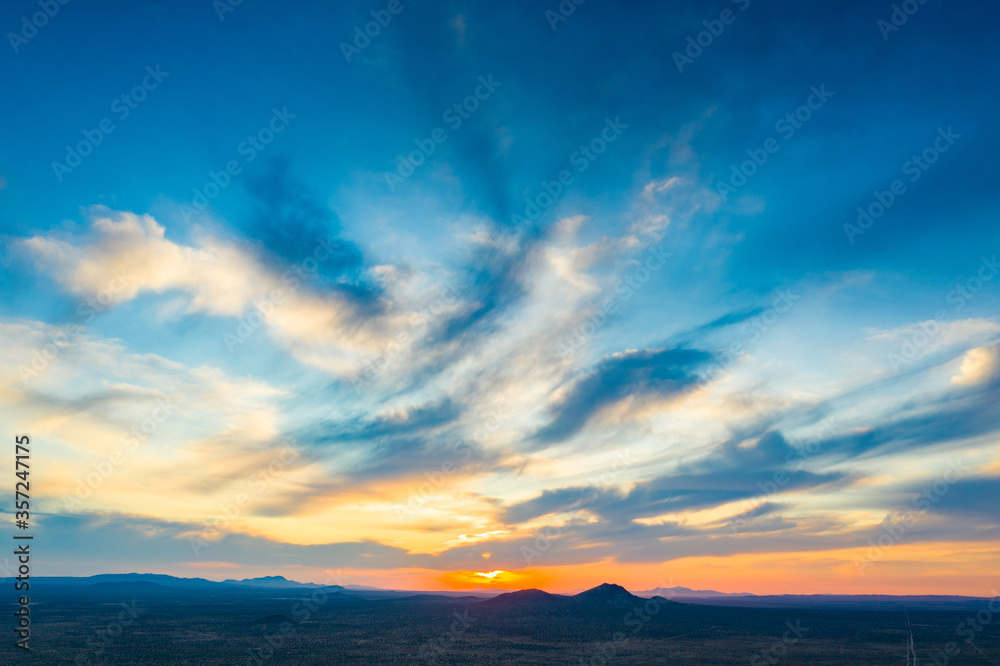 Sunset over the mojave desert