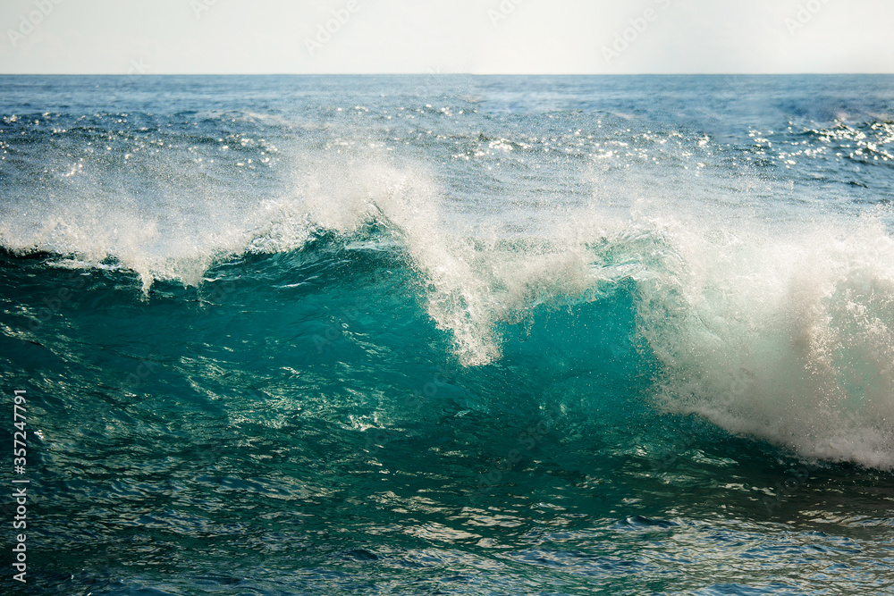 Fototapeta premium Big blue stormy ocean wave