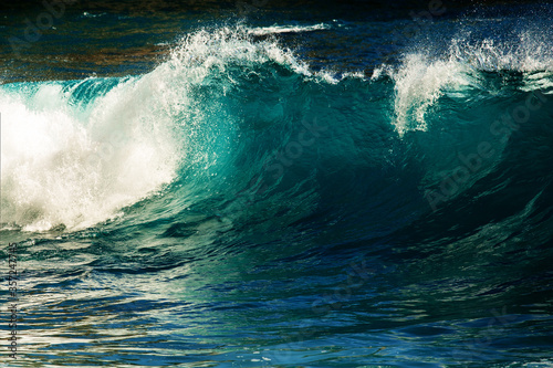 Big blue stormy ocean wave © Maygutyak