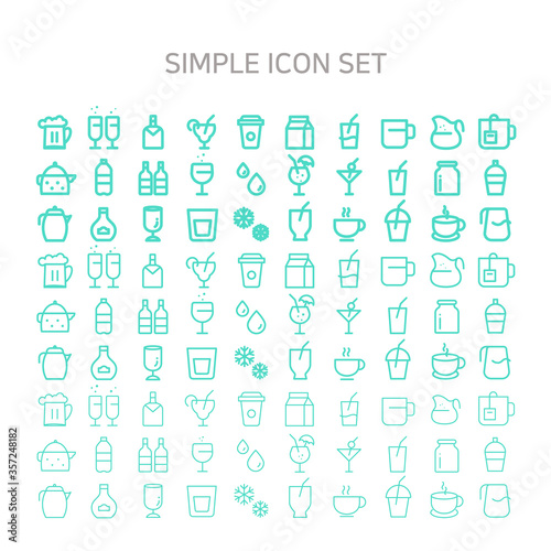 Simple icons for various drinks. 