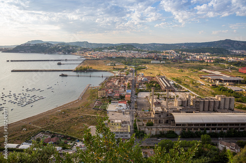 Naples, Italy - A panoramic view of the ex Italsider area of Bagnoli from the Posillipo hill photo