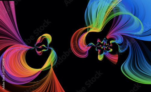Abstract liquid pictures that are colorful, used for decoration.