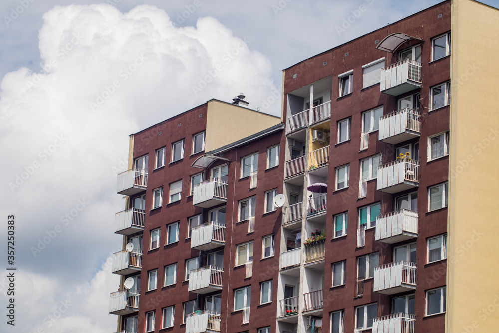 Wroclaw, Poland, June 12, 2020, street level view at blocks of flats near Bałtycka street in Wroclaw