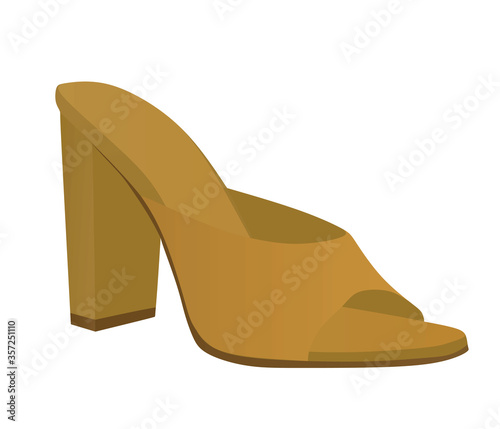 Brown woman sandal. vector illustration