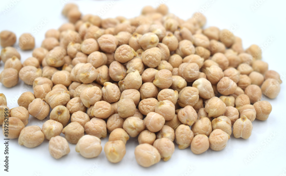 White chickpeas isolated on white background White chickpeas isolated on white background