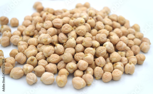 White chickpeas isolated on white background