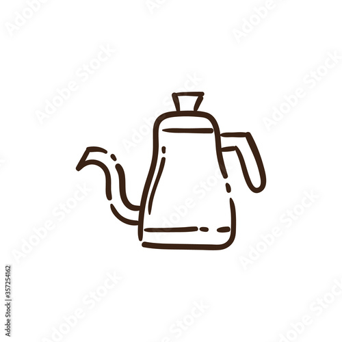 Coffee jar, cafeteria and coffee shop doodle icon. Hand drawn illustration.