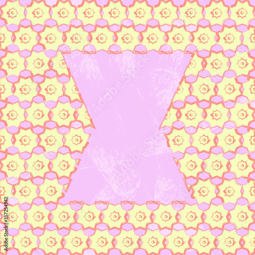 repeated geometrical patterns made by traditional geometric islamic figures in grunge style. it can be used as cover page, banner, fabric pattern, greeting card