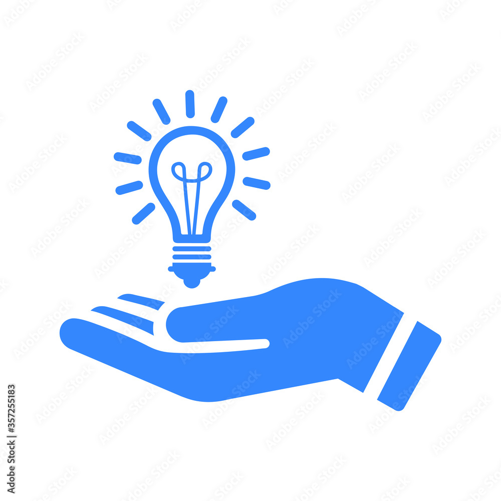 Business thinking, creative idea blue icon Business thinking, creative idea blue icon