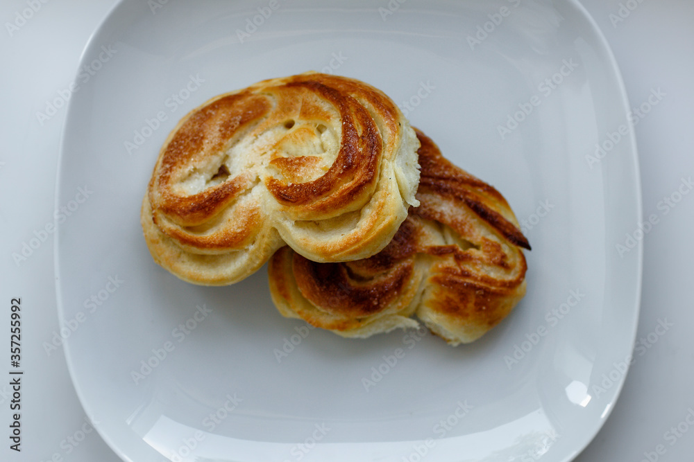 homemade cakes on a white plate