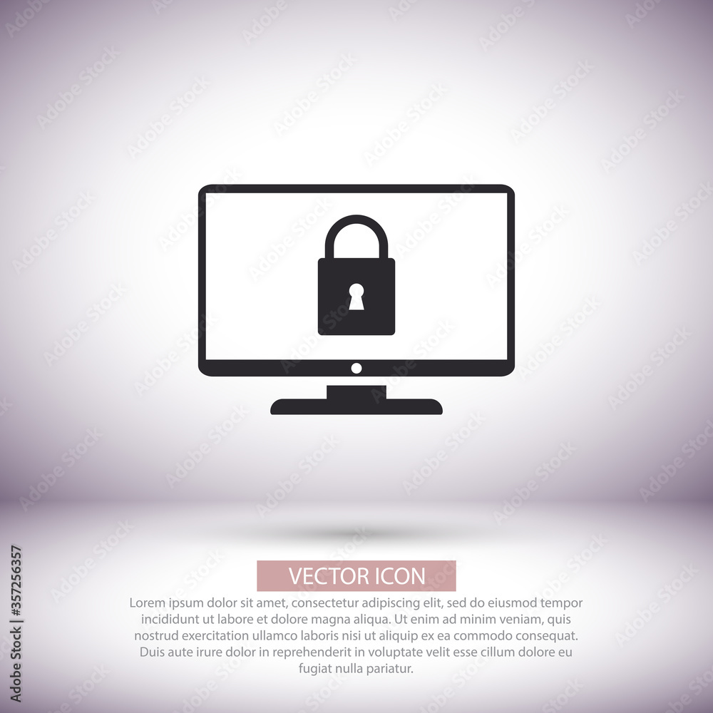 Monitor vector icon , lorem ipsum Flat design Monitor vector icon , lorem ipsum Flat design