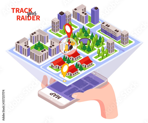  Food Delivery Isometric Design