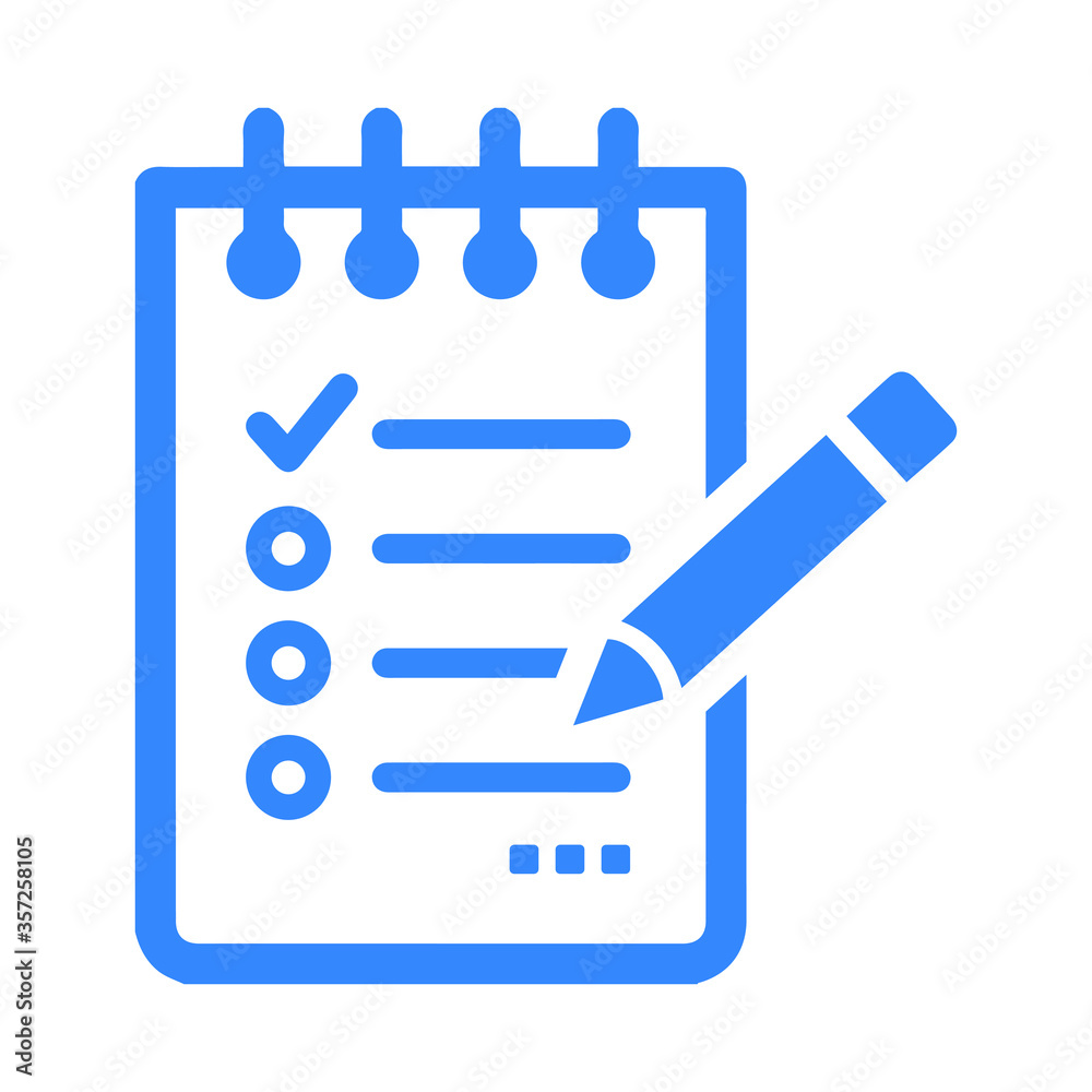 Checklist icon, to do list, task complete, blue vector Checklist icon, to do list, task complete, blue vector