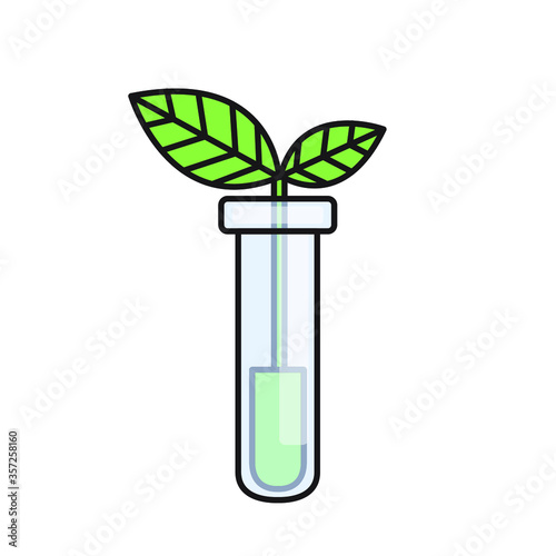Organic green liquid in vitro. Non toxic Bank for chemical experiments. Manufacture of cosmetics.