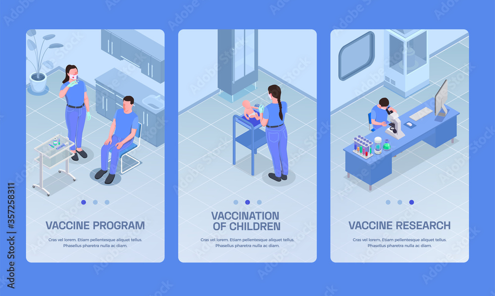 Vaccination Vertical Banners Set